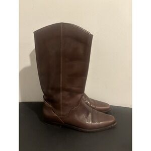 Vintage Unisa Brown Leather Women's Tall Boots Size 6 Flex